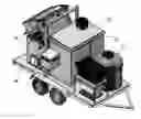 Fig. 01 - Mobile apparatus for carbon-containing materials including biohazard wastes gasification by thermal decomposition and conversion into a liquid fuels.