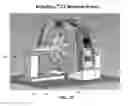 Fig. 13 - Anatomical imaging system with centipede scanning drive, bottom notch to accommodate base of patient support, and motorized drive for transporting the system between scanning locations