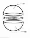Fig. 01 - Golf ball with RFID inlay between a split core