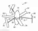 Fig. 01 - Vertical takeoff and landing aircraft having telescoping boom for lateral payload deployment counterbalanced through multi-axis thrust vectoring