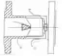 Fig. 01 - Vortex flowmeter with reduced intrusion by providing piezoelectric sensors externally of the flow tube