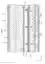 Fig. 23 - Laminated optical member, lighting device, display device, and television device with spacers defined in linear shapes along a plate surface with axes tilted relative to an arrangement direction of pixels