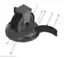 Fig. 01 - Stabilizing chock assembly for caster wheel and associated method of use