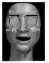 Fig. 01 - Facial feature views of user viewing into virtual reality scenes and integration of facial features into virtual reality views into scenes