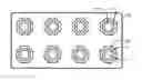 Fig. 01 - Planarly connectable toy bricks comprising an unilaterally open, box-like hollow body and plug-in studs at the bottom outer side as well as a bottom dome on the bottom inner side