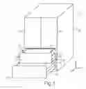 Fig. 02 - DOMESTIC REFRIGERATION APPLIANCE WITH A PULL-OUT DEVICE HAVING A MULTIPART BASE PANEL AND HOLDING BRACKETS PLUGGABLE THERETO