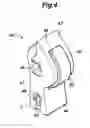 Fig. 05 - Container holder including a swing member rotatably supporting a roller to hold a container received therein