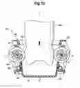 Fig. 11 - Container holder including a swing member rotatably supporting a roller to hold a container received therein