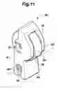 Fig. 12 - Container holder including a swing member rotatably supporting a roller to hold a container received therein