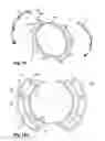 Fig. 10 - Aircraft engine assembly, comprising flexible force transmitting devices radially arranged between the thrust reversal cowls and the engine