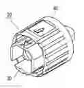 Fig. 01 - Dust cap having a housing with a cantilever beam secured to a shell of a receptacle by a coupling member