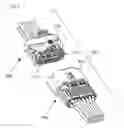 Fig. 08 - Plug connector having housing parts having channels with spring tongues for fixing plug contacts within the channels