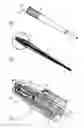Fig. 02 - Handpiece for spraying on a fluid jet and insertion member for this handpiece