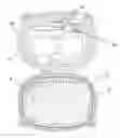 Fig. 01 - Modular packaging made of plastic material for food products ready for consumption comprising a main container and a plurality of secondary containers inserted in the main container