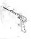 Fig. 19 - Artificial cervical and lumbar discs, disc plate insertion gun for performing sequential single plate intervertebral implantation enabling symmetric bi-disc plate alignment for interplate mobile core placement