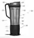 Fig. 01 - Portable blender with a power activation member interposed between a container sidewall and a detachable handle