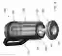 Fig. 17 - Portable blender with a power activation member interposed between a container sidewall and a detachable handle