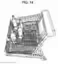 Fig. 13 - Rack for holding or securing bottles adaptable to a shopping cart and a shopping cart containing the same