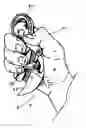 Fig. 01 - Retractable knife for rapid manual deployment while fully grasped