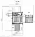 Fig. 41 - Compact palletizer including a skeleton, subassembly, and stretch wrap system