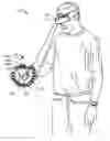 Fig. 01 - Virtual Reality System with Head-Mounted Display, Camera and Hand-Held Controllers