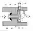 Fig. 01 - Self-rotating flow meter having a rotating mechanism including a hollow shaft and a disk having internal flow passages