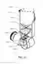 Fig. 12 - Robotic cooking device having rotatable and tiltable arms that enabling transference of food between food processing units that are attached at ends of the arms