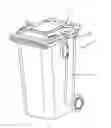 Fig. 01 - Garbage can lid locking device for use with truck having a mechanical arm