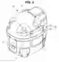 Fig. 03 - Compressor comprising an upper shell and a lower shell wherein the upper shell comprises an upper protrusion comprising a first protrusion and a second protrusion comprising a transition and an approximately flat shape
