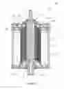 Fig. 07 - Separator for removing contaminants from a liquid by use of a rotating cylindrical chamber comprising at least three zones of drive surfaces, each driven by fluid flowing through the separator