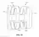 Fig. 32 - Implant with bone contacting elements having helical and undulating planar geometries
