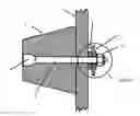 Fig. 01 - Device for preventing spills from inside mining mills, said device maintaining a seal around bolts used to secure mill liners, and maintaining said bolts under tension by means of an elastic action