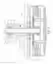Fig. 03 - Motor of a ceiling fan, the motor having an axially spaced bearing, a radially spaced bearing and a third bearing