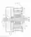Fig. 05 - Motor of a ceiling fan, the motor having an axially spaced bearing, a radially spaced bearing and a third bearing