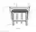 Fig. 14 - Bi-directional fixating/locking transvertebral body screw/intervertebral cage stand-alone constructs having a central screw locking lever, and pliers and devices for spinal fusion