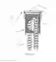 Fig. 19 - Bi-directional fixating/locking transvertebral body screw/intervertebral cage stand-alone constructs having a central screw locking lever, and pliers and devices for spinal fusion