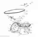Fig. 01 - Hand-held spreader having a base attachable to a plurality of different hoppers