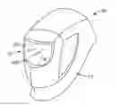 Fig. 01 - Protective headgear comprising a curved switchable shutter and comprising multiple antireflective layers
