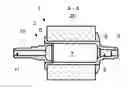 Fig. 01 - Assembled rotor shaft with an asymmetrical design, rotor, and method for producing the assembled rotor shaft and rotor