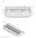 Fig. 13 - Razor cartridge having a blade housing with slits receiving clips for securing razor blades