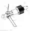 Fig. 04 - Gear-driven axial modulating mechanism for rotating shafts realizing a controllable pitch propeller/fan