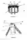 Fig. 11 - Bi-directional fixating/locking transvertebral body screw/intervertebral cage stand-alone constructs