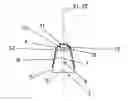 Fig. 01 - Arrangement comprising an abutment post and an appurtenant cap, as well as a tool for application of the cap