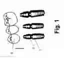 Fig. 02 - Arrangement comprising an abutment post and an appurtenant cap, as well as a tool for application of the cap