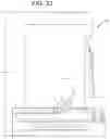 Fig. 33 - Cleaning device system to clean a surgical scope, which cleaning device system includes an attachment element to attach the cleaning device, being positioned outside the body of a patient, to a trocar