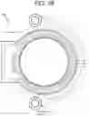 Fig. 35 - Cleaning device system to clean a surgical scope, which cleaning device system includes an attachment element to attach the cleaning device, being positioned outside the body of a patient, to a trocar