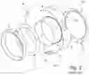 Fig. 03 - Nacelle of an aircraft propulsion assembly comprising a plurality of damper elements between a front section and a main section, and associated aircraft propulsion assembly