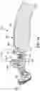 Fig. 16 - Shaver's handle with a lock and release mechanism for engaging and disengaging a razor cartridge