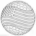 Fig. 01 - Golf ball dimple patterns including stars and stripes