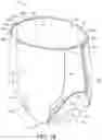 Fig. 19 - Absorbent article with a fluid entangled body facing material including a plurality of projections